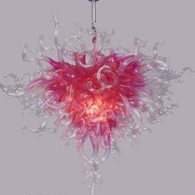 Купить Pendant Lamps Wedding Chandeliers Lights Art Decoration Romantic Pink Glass Chandelier Attractive Deft Design Artistic Modern Light
