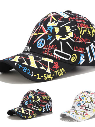 Купить New Summer Handwriting Letters Designer Baseball Cap Snapback Hats Unisex Black White Style Hat for Men Women Hats