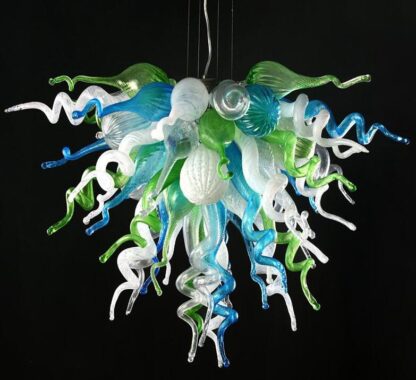 Купить Ocean Mist Series Blown glass chandelier in blues and greens Twisted and Tiered Glass LED Murano Glass Chandelier Lighting
