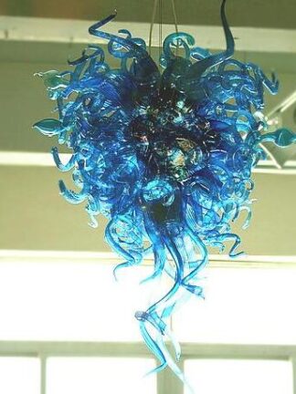 Купить Love Romantic Blue Large 48 inches Crystal Chandeliers Handcraft Blown Glass Chandelier Lighting- Girban Brand