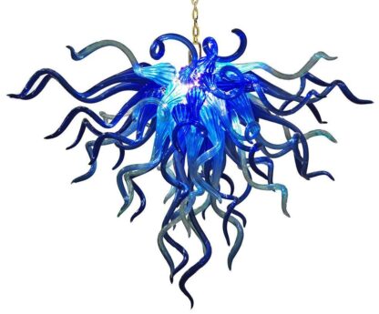 Купить Lamp Mini Bedroom/Kitchen Cobalt Blue Colored Hand Blown Art Glass Chandeliers Lighting Led Pendant Chandelier Lamps