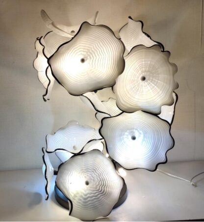 Купить High Quality Murano Plates Floor Lamps Flower Design Glass Art Sculpture Standing Lamp Modern Decor in White Color