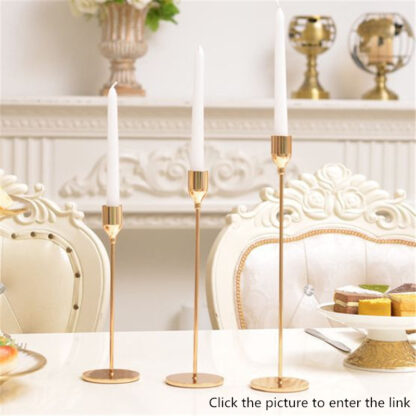 Купить 3 Pcs/ Set European Metal Candle Holder Simple Golden Wedding Decoration Bar Party Living Room Decoration Home Decoration