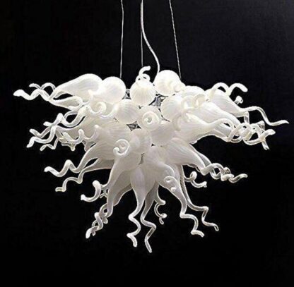 Купить Handmade Blown Lamp Chandeliers Modern White Pendant Lamps Italy Custom Glass Hanging LED Lighting for Home Decoration