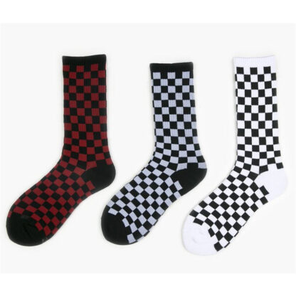 Купить Januarysnow Harajuku Trend Women Men Checkerboard Socks Geometric Checkered Socks Men Hip Hop Cotton Unisex Streetwear Novelty Socks