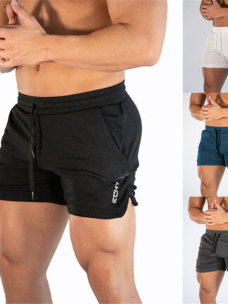 Купить Januarysnow Men Fitness Bodybuilding Shorts Man Summer Gyms Workout Male Breathable Mesh Quick Dry Sportswear Jogger Beach Short Pants