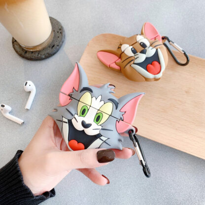 Купить AirPods 1 and 2 Pro Protective Case Bluetooth Headset Accessories Cute Tom&Jerry Cartoon Designer For Apple Earphone Shell Wireless with Hook