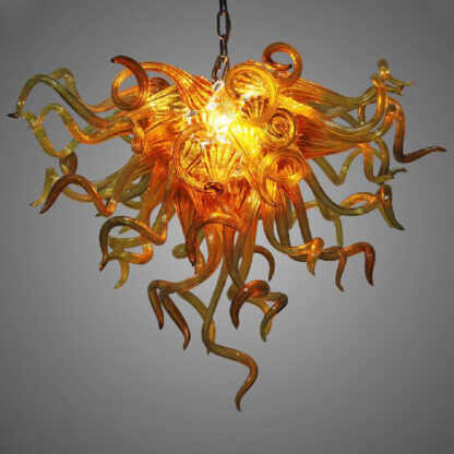 Купить Pendant Lamps Amber Indoor Lighting Chandeliers for Home Decoration LED Lamp Energy Saving Light Source Style Hand Blown Glass American Chandelier