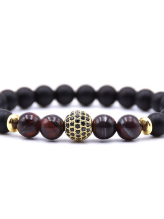 Купить Fashion Design Gold Metal Charm Natural Beads Link Bracelets Men and Women Colorful Agate Stone Bead Bracelet