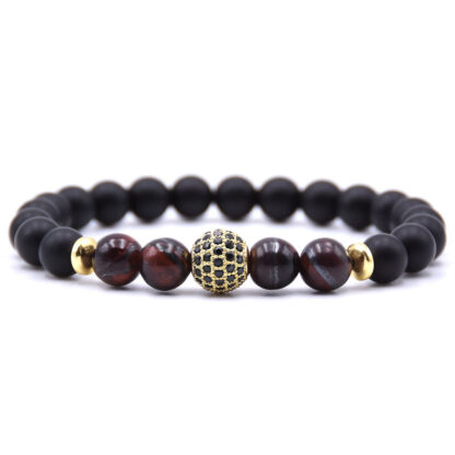 Купить Fashion Design Gold Metal Charm Natural Beads Link Bracelets Men and Women Colorful Agate Stone Bead Bracelet