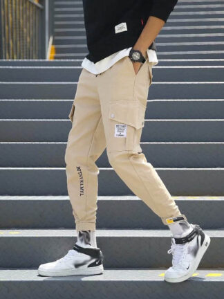 Купить Januarysnow Brand Designer Men Fashion Sporty Pants For Hiphop Causal Runnings Pants High Street Jogger Pants New Pocket Trousers
