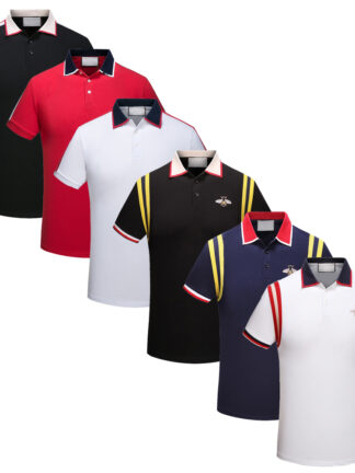 Купить Italy New Men Polo Shirts Snake Bee Embroidery Fashion Casual Polo Shirt High Street Clothes Designer Mens Polos Shirt Tees Tops