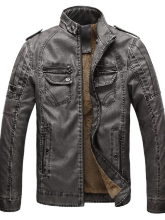 Купить American Europe Wear Men's Leather & Faux Leather Sheepskin Lining Coat Warm Jackets Outerwear Coats