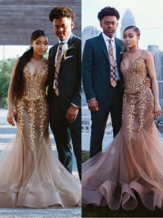 Купить Brown African Black Girls Prom Dresses 2022 Spaghetti Straps Floor Length Beadings Crystals Formal Dress Evening Gowns Wear robe de soiree