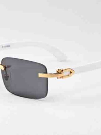 Купить white buffalo horn glasses mens vintage retro wooden sunglasses for womens black brown clear lenses fashion rimless sports sunglasses
