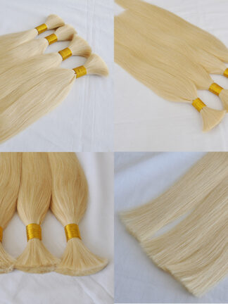 Купить Top Quality Human Hair Brazilian human hair Bulk For Braiding 300g 3 Bundles Lot 100% Human Straight wave Color 613#