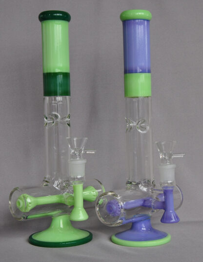 Купить 2019 New Glass Bong Water Pipe Colorful Oil Rigs Water Dab Oil Burner Rigs 14inch Height With Two Perc Free Shipping