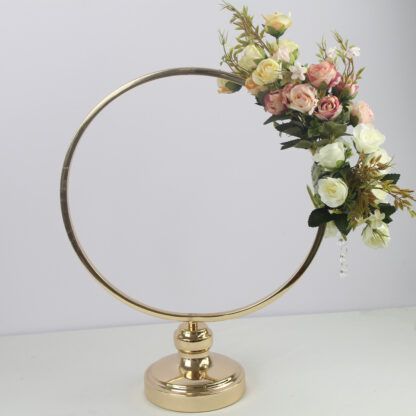 Купить Round Ring Arch Wedding Table Centerpieces Metal Artificial Shelf Road Lead Floral Stand Backdrop Decoration
