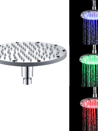 Купить 6/8 /10 Inch Water Powered Rainfall Led Shower Head.Bathroom 3/7 Colors Change Led Showerhead Without Shower Arm.Chuveiro Led