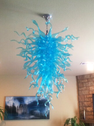 Купить Lamps Hand Blown Glass Chandeliers Lighting Energy Saving Blue Chandelier Christmas Decor Venetian Pendant Lights