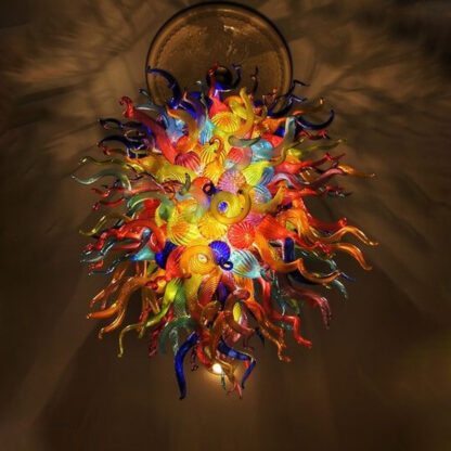 Купить Lamps Colored Flower Chandelier Murano Indoor Lighting Large Chandeliers LED Lights Hand Blown Glass Art Pendant Light