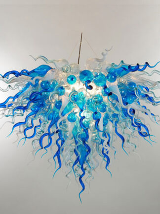 Купить Blue Shade Murano Lamps Hanging Chandeliers Lighting Dining Room Lights Home Decoration Hand Blown Colored Glass Crystal Chandelier