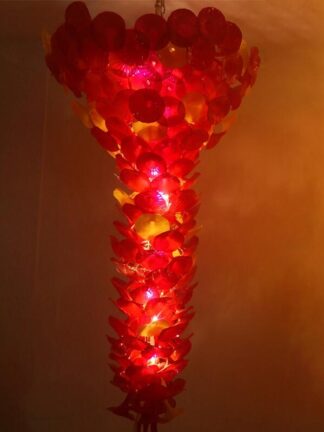 Купить Lamps LED Large Flower Design Chandeliers Style Hand Blown Art Chandelier Light for Hotel Lobby Entrance Decoration