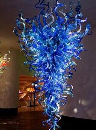 Купить Lamp Contemporary Chandeliers Lamps Pendant Lights Blue Hand Blown Glass Chandelier Light Wedding Deco AC 110v/120v/220v/240v Energy Saving