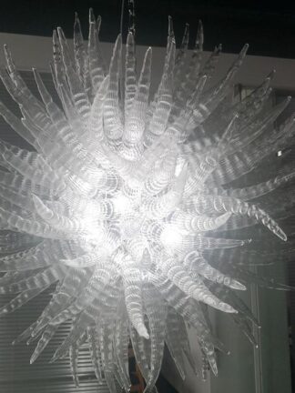 Купить 36 Inches Transparent Glass Chain Pendant Light Custom Spirals Crystal Chandelier Lighting for Home Hotel Restaurant Art Decor