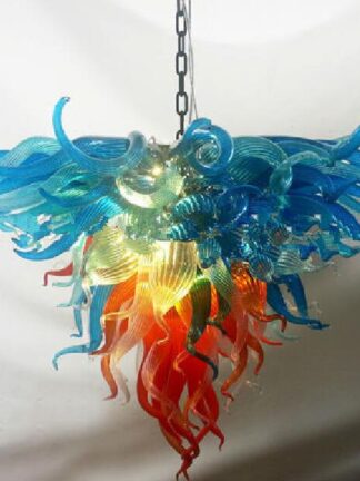 Купить Blue and Orange Lamp Shade Pendant Lamps Modern Hand Blown Glass Chandelier Lighting LED Decorative Italian Chandeliers