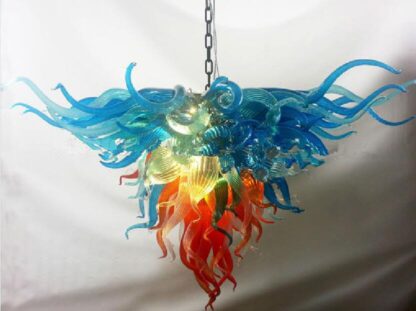 Купить Blue and Orange Lamp Shade Pendant Lamps Modern Hand Blown Glass Chandelier Lighting LED Decorative Italian Chandeliers