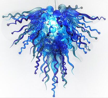 Купить Modern Blue and Green Stained Lamps Chandeliers LED Bulbs Style Hand Blown Glass Chandelier Lighting