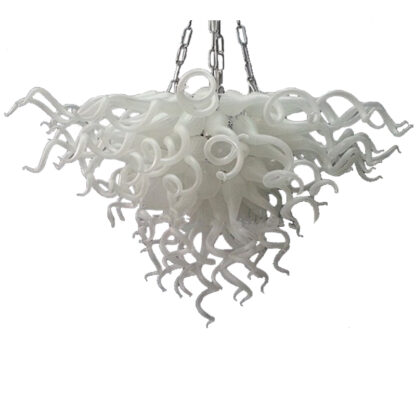 Купить Modern White Crystal Chandeliers for Livingroom Bedroom Indoor Lamp Lustres Hand Blown Glass Chandelier Light Fixture