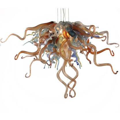 Купить Ceiling Lighting Hanging Hand Blown Glass Chandelier Lighting CE UL 110-240V Multi Color Chain Pendant Light for Dining Room Home Decoration