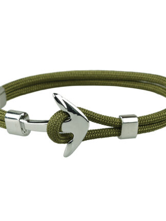Купить Cool Design Men and Women Handmade Gold Silver Anchor Link Bracelet Colorful Woven Paracord Bracelets for Sale