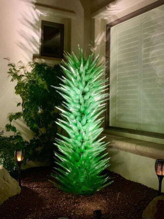 Купить Custom Hand Blown Lamps Indoor Arts Decoration Green Glass Art Floor Lamp Garden Sculptures Flower Trees Sculpture