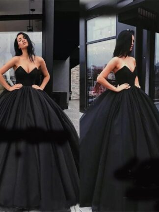 Купить Black Ball Gown Prom Dresses 2019 Sweet 16 V-Neck Sleeveless Puffy Tulle Evening Dress Arabic Dubai Celebrity Quinceanera Dress
