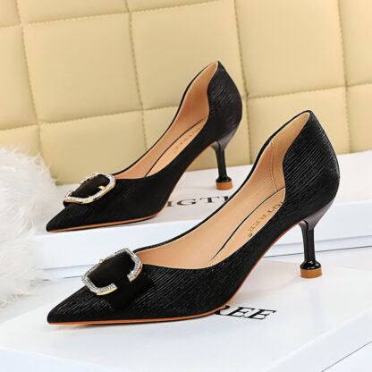 Купить BIGTREE Rhinestone High Heels Office Women Pumps n Shoes Pointed Toe Wedding Shoes Satin Women Heels Ladies Shoes 2020 Z898