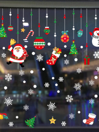 Купить High Quality Christmas Wall Stickers Home Store Showcase Celebration Window Door Decoration Electrostatic Sticker