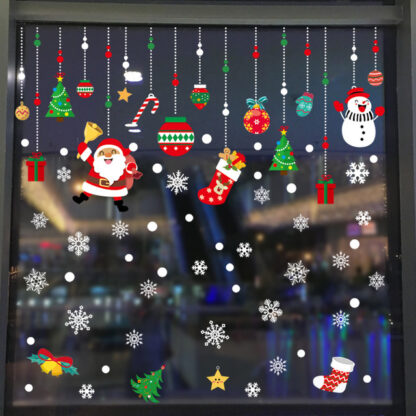 Купить High Quality Christmas Wall Stickers Home Store Showcase Celebration Window Door Decoration Electrostatic Sticker