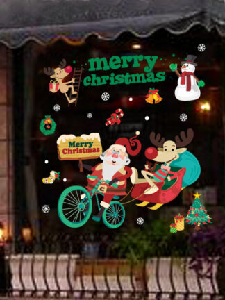Купить New Colorful Christmas Snow Gift Wall Stickers Home Store Showcase Celebration Window Door Decoration Sticker