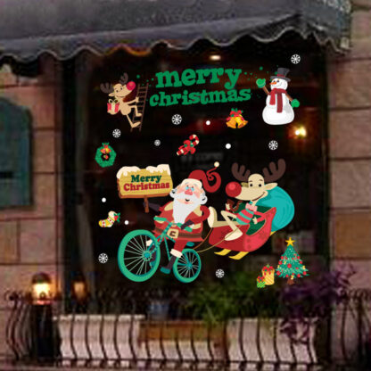 Купить New Colorful Christmas Snow Gift Wall Stickers Home Store Showcase Celebration Window Door Decoration Sticker