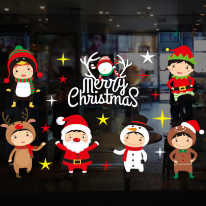 Купить Christmas Celebration Wall Stickers Home Store Showcase Window Door Decoration Sticker for Sale