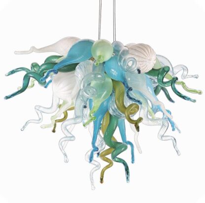 Купить Lamp 100% Hand Blown Glass Pendant Chandeliers Murano Hanging Pendant-Lamps Multicolor 20inches LED Home Lights for Living Room