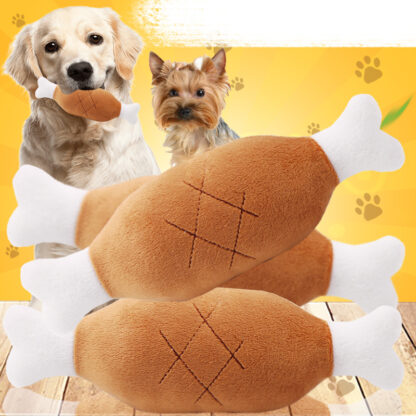 Купить Double bone chicken leg plush toy sound connotation BB device pet dog cat toy supplies