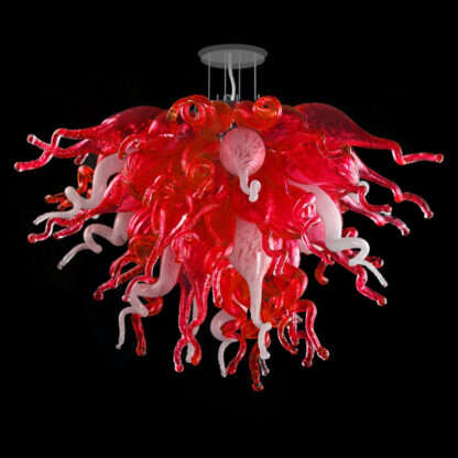 Купить Pendant Lamps Modern Chandeliers Hand Blown Glass Chandelier Light Small Size Red and White Crystal Indoor Lighting LED Pendant-Light