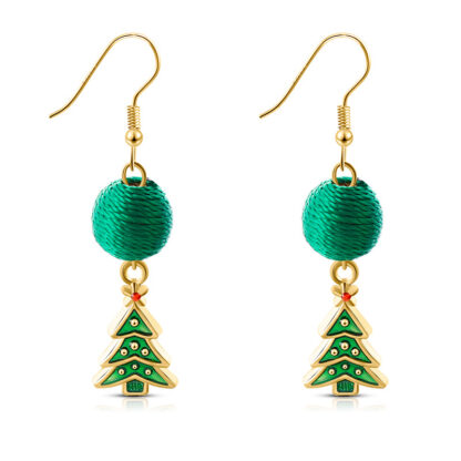 Купить Creativity High Quality Handmade Christmas Gift Hoop Earring Popular Gold Silver Plated Enamel Metal Charm Earrings