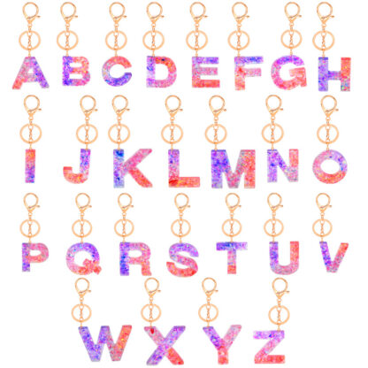 Купить Fashuion Design Handmade High Quality Womens 26 Capital Letter Keychain Gold Metal Resin Alphabet Key Chain