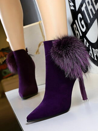 Купить 2021 Women's Boots Pointed Toe Yarn Elastic 10.5cm Thin High Heels Sock Boots Beige Black Female knitting Ankle Boots Big Size Shoe