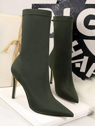 Купить New Women High Heel Autumn Mid Calf Boots Female Zip Rhinestones Platform Sexy Spike Heels Plus Size Ladies Fashion Shoes J552